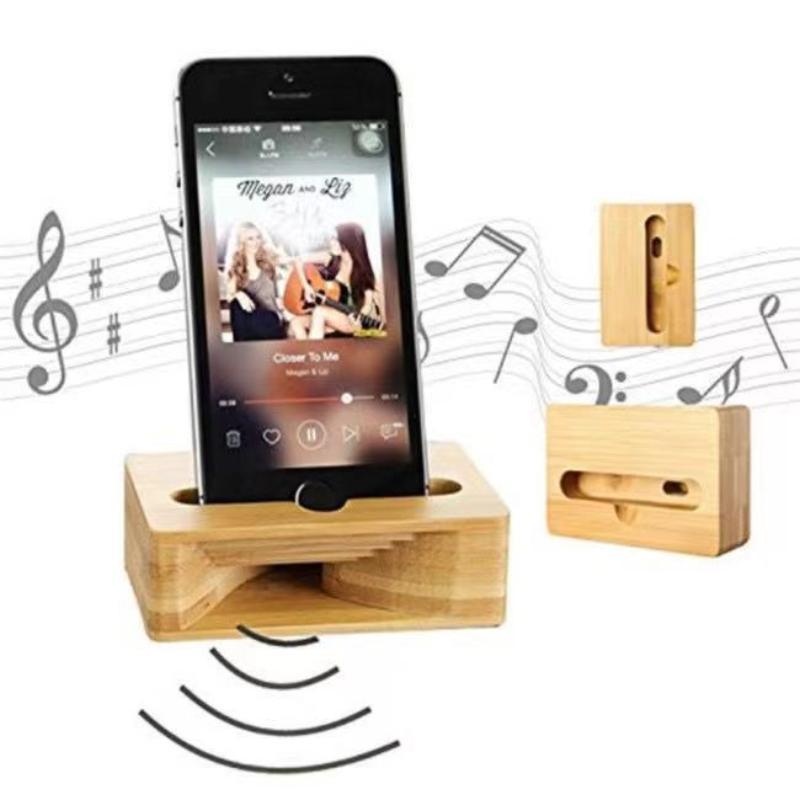 Home Improvement Videos - Pasif Ses Yükselticili Bambu Telefon Standı,